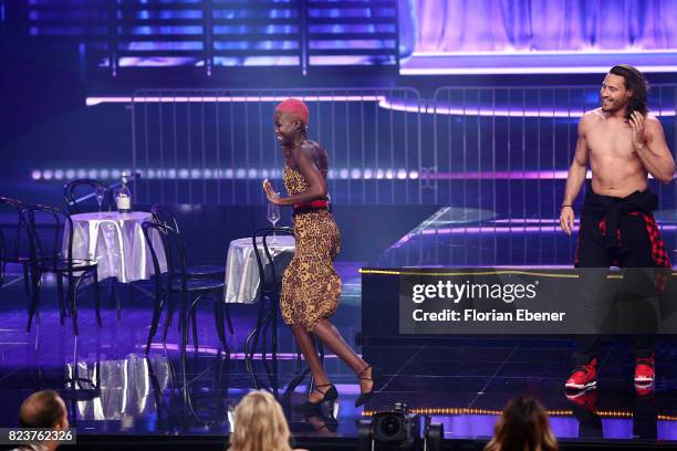 Aminata Sanogo and Marc Eggers during the 1st show of the television competition 'Dance Dance Dance' on July 12, 2017 in Cologne, Germany. The first...