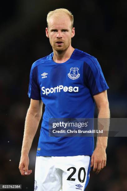 Davy Klaassen of Everton in action during the UEFA Europa League Third Qualifying Round First Leg match between Everton and MFK Ruzomberok at...