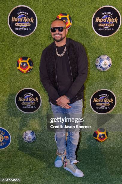 Grammy Award-winning music artist Sean Paul attends Former FIFA Player of the Year Luis Figo's International Champions Cup Official El Clasico Miami...