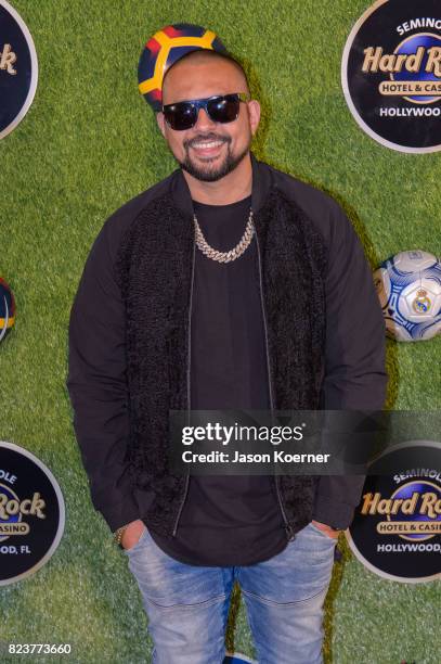 Grammy Award-winning music artist Sean Paul attends Former FIFA Player of the Year Luis Figo's International Champions Cup Official El Clasico Miami...