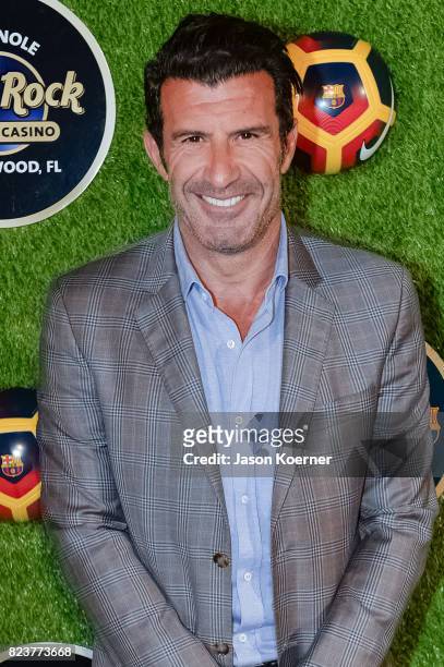 Former FIFA Player of the Year Luis Figo attends the International Champions Cup Official El Clasico Miami VIP Party with special performance by...