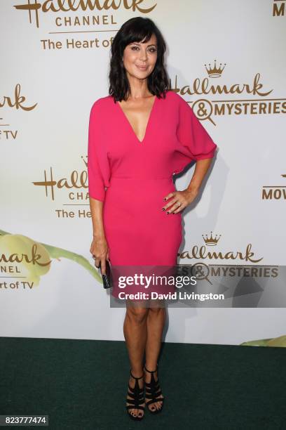 Actress Catherine Bell attends the Hallmark Channel and Hallmark Movies and Mysteries 2017 Summer TCA Tour on July 27, 2017 in Beverly Hills,...