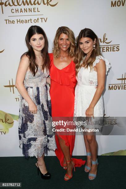 Actress Lori Loughlin, Isabella Rose and Olivia Jade Giannulli attend the Hallmark Channel and Hallmark Movies and Mysteries 2017 Summer TCA Tour on...