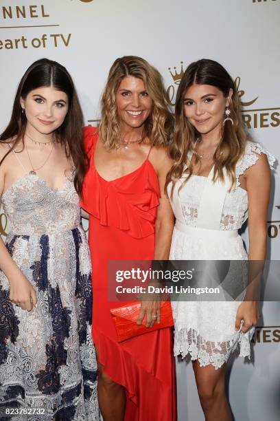 Actress Lori Loughlin, Isabella Rose and Olivia Jade Giannulli attend the Hallmark Channel and Hallmark Movies and Mysteries 2017 Summer TCA Tour on...