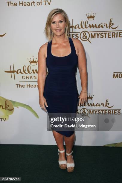 Actress Alison Sweeney attends the Hallmark Channel and Hallmark Movies and Mysteries 2017 Summer TCA Tour on July 27, 2017 in Beverly Hills,...