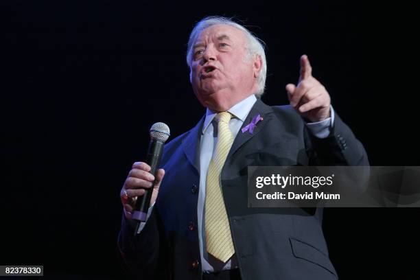 Jimmy Tarbuck on stage at Liverpool Unites: Concert For Rhys at Echo Arena on August 15, 2008 in Liverpool, England.