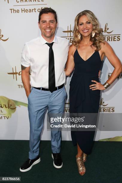 Kaven Smith and Pascale Hutton attend the Hallmark Channel and Hallmark Movies and Mysteries 2017 Summer TCA Tour on July 27, 2017 in Beverly Hills,...