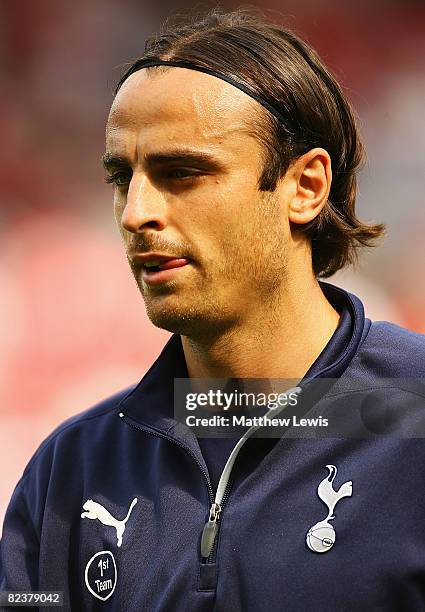 Dimitar Berbatov of Tottenham Hotspur looks on during the Barclays Premier League match bewteen Middlesbrough and Tottenham Hotspur at the Riverside...