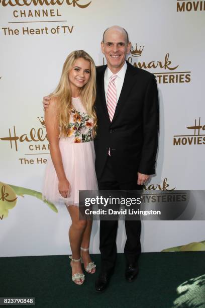 President of Hallmark William J. Abbott and daughter Paris Abbott attend the Hallmark Channel and Hallmark Movies and Mysteries 2017 Summer TCA Tour...