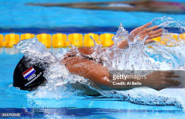 Ranomi Kromowidjojo of the Netherlands competes during the Women's 50m Butterfly heats on day fifteen of the Budapest 2017 FINA World Championships...