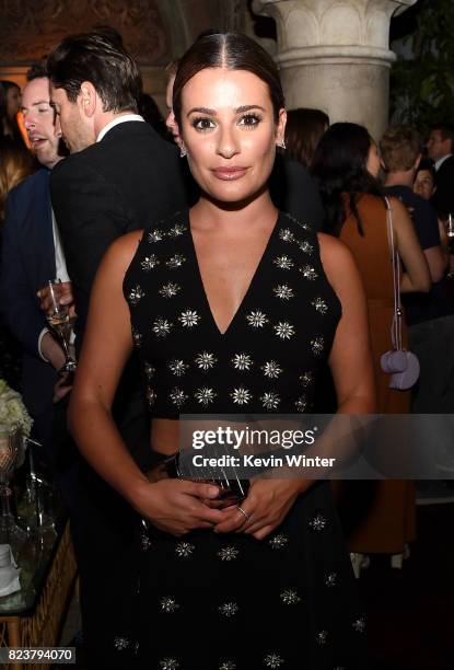 Actress Lea Michele poses at the after party for the premiere of Amazon Studios' "The Last Tycoon" at the Chateau Marmont in West Hollywood,...