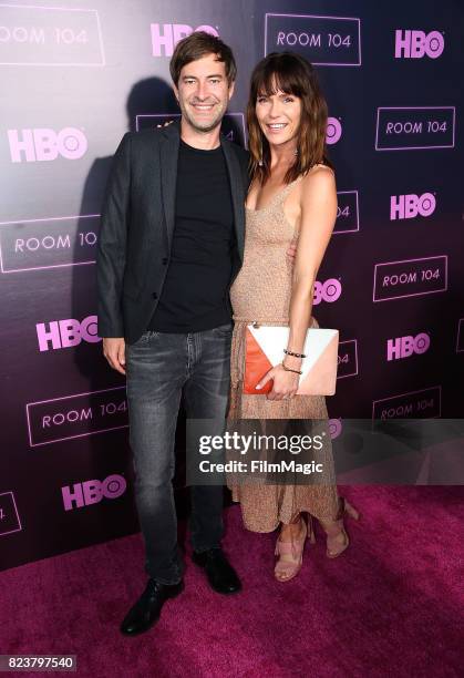 Mark Duplass and Katie Aselton attend HBO "Room 104" Premiere at Hollywood Forever on July 27, 2017 in Hollywood, California.