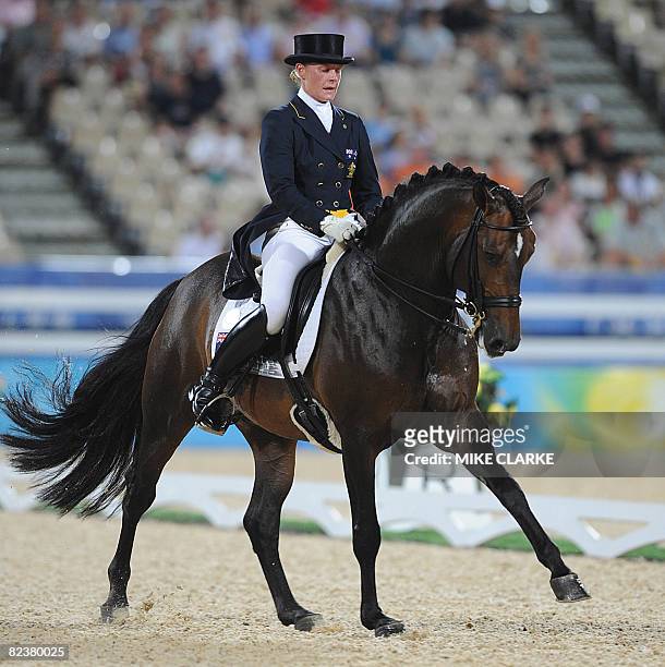 Australia's Hayley Beresford on Relampago takes part in the dressage individual competition in the 2008 Beijing Olympic Games equestrian event in...