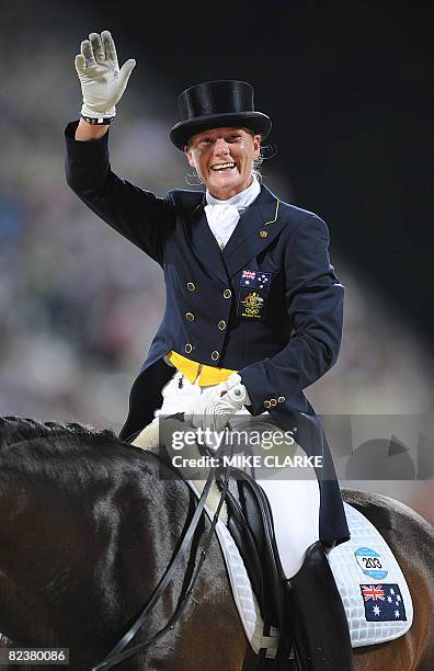 Australia's Hayley Beresford on Relampago takes part in the dressage individual competition in the 2008 Beijing Olympic Games equestrian event in...