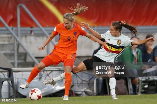 Vivianne Miedema of Holland Women, Tessa Wullaert of Belgium women during the UEFA WEURO 2017 Group A group stage match between Belgium and The...