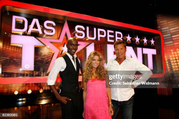 Bruce Darnell , Sylvie van der Vaart and Dieter Bohlen attend the photocall of the new TV show "The Supertalent" on August 16, 2008 in Hamburg,...