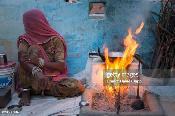 bishnoi village near rohet garh rajasthan, india - rajasthani women stock pictures, royalty-free photos & images