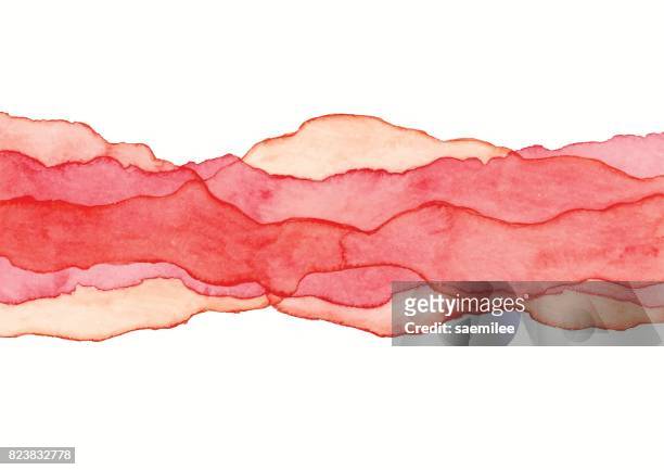 aquarell rote welle hintergrund - watercolour paints stock-grafiken, -clipart, -cartoons und -symbole