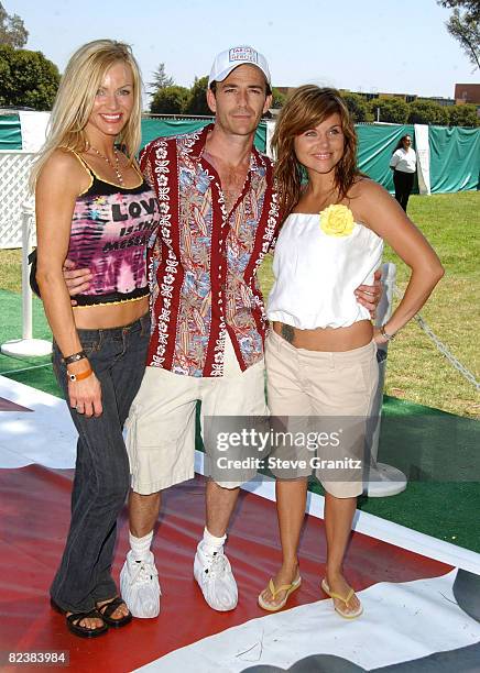 Nikki Ziering, Luke Perry and Tiffani Thiessen at the 2004 Target A Time for Heroes Celebrity Carnival to benefit the Elizabeth Glaser Pediatric AIDS...