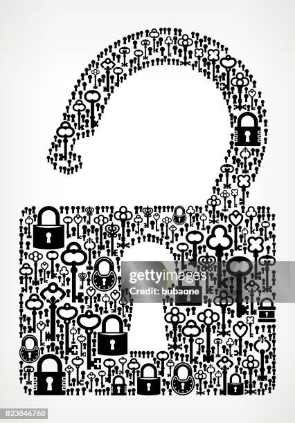 security lock antique keys black and white vector pattern - locksmith background stock illustrations