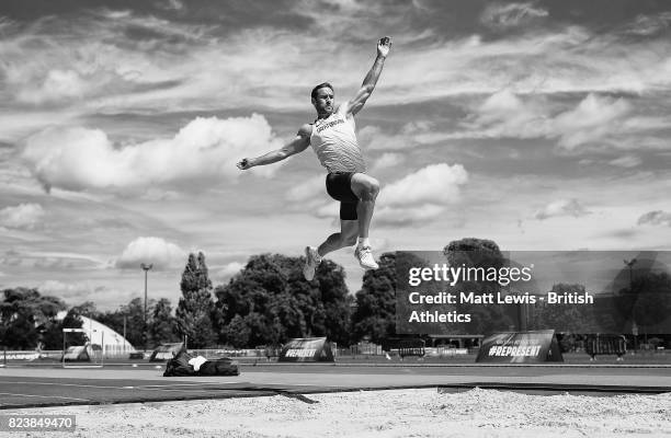 Ashley Bryant of the British Athletics team trains during the British Athletics Team World Championships Preparation Camp July 28, 2017. The IAAF...