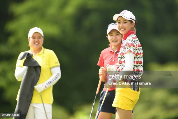 Shiho Kawasaki of Japan smiles during the third round of the LPGA Pro-Test at the Kosugi Country Club on July 27, 2017 in Imizu, Toyama, Japan.