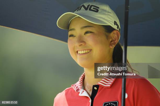 Momo Yoshikawa of Japan smiles during the third round of the LPGA Pro-Test at the Kosugi Country Club on July 27, 2017 in Imizu, Toyama, Japan.