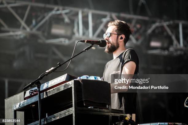 The musician and keyboard player of Bastille Kyle Simmons in concert for the iDays Festival 2017 at the Autodromo Nazionale di Monza. Monza, Italy....