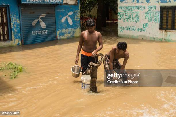 In udaynarayanpur except one tubewell all the drinking water sources are gone underwater which is causing a great trouble to the...