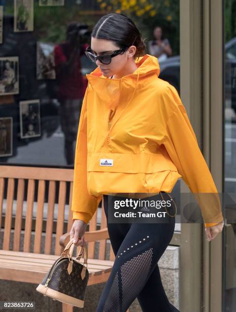 Kendall Jenner seen leaving gym on July 27, 2017 in New York City.