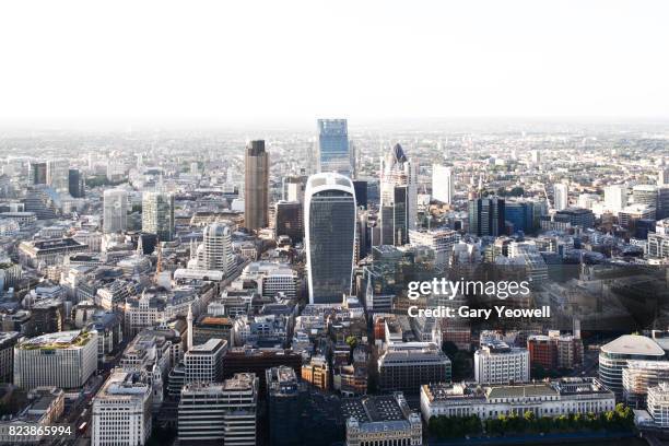 elevated view over london city skyline - urban sprawl ストックフォトと画像
