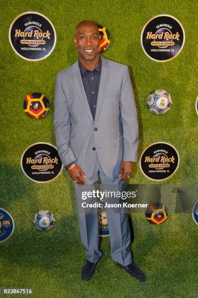 Sam Madison attends Former FIFA Player of the Year Luis Figo's International Champions Cup official El Cl?sico Miami VIP Party with special...