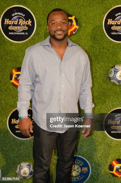 Pat Surtain attends Former FIFA Player of the Year Luis Figo's International Champions Cup official El Cl?sico Miami VIP Party with special...