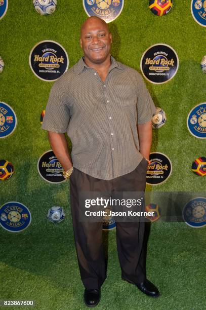 Mark Higgs attends Former FIFA Player of the Year Luis Figo's International Champions Cup official El Cl?sico Miami VIP Party with special...