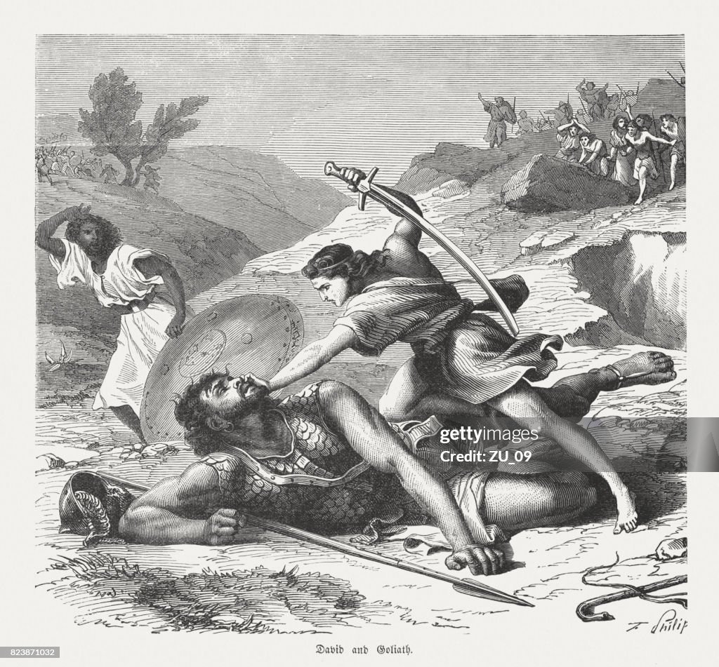 David kills Goliath (1 Samuel 17, 51), published in 1886