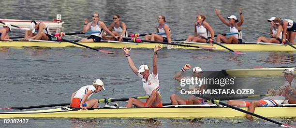 Netherland's Femke Dekker, Marlies Smulders, Nienke Kingma, Roline Repelaer van Driel, Annemarieke van Rumpt, Helen Tanger, Sarah Siegelaar, Annemiek...