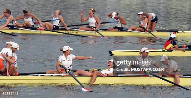 Netherland's Femke Dekker, Marlies Smulders, Nienke Kingma, Roline Repelaer van Driel, Annemarieke van Rumpt, Helen Tanger, Sarah Siegelaar, Annemiek...