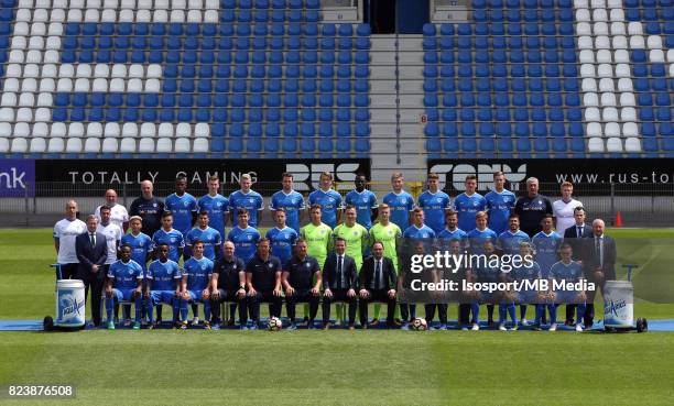 Genk , Belgium / Photoshoot Krc Genk 2017 - 2018 / "n"nBack row : Jacques RAYMAEKERS - Alain VANDERLINDEN - Ally SAMATTA - Bryan HEYNEN - Sebastien...