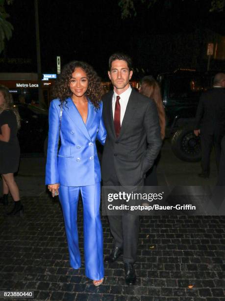 Ashley Madekwe and Iddo Goldberg are seen on July 27, 2017 in Los Angeles, California.