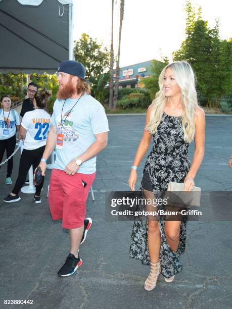 Justin Turner and Kourtney Elizabeth are seen on July 27, 2017 in Los Angeles, California.