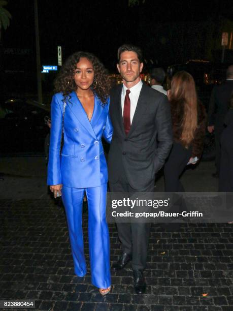 Ashley Madekwe and Iddo Goldberg are seen on July 27, 2017 in Los Angeles, California.