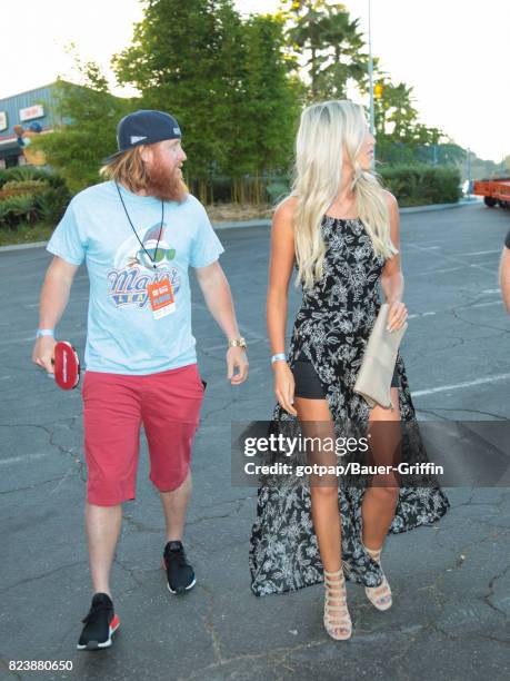 Justin Turner and Kourtney Elizabeth are seen on July 27, 2017 in Los Angeles, California.