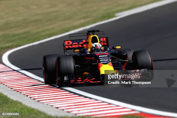 Daniel Ricciardo of Australia driving the Red Bull Racing Red Bull-TAG Heuer RB13 TAG Heuer on track during practice for the Formula One Grand Prix...