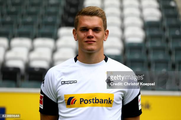 Matthias Ginter of Borussia Moenchengladbach poses during the team presentation at Borussia Park on July 28, 2017 in Moenchengladbach, Germany.