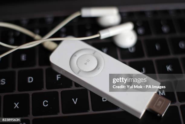 1st Generation iPod Shuffle music player in London, after Apple announced plans to discontinue the iPod nano and shuffle models, leaving the iPod...