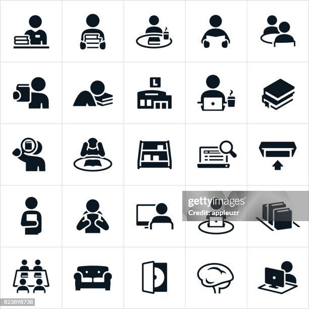 library icons - compact disc stock illustrations