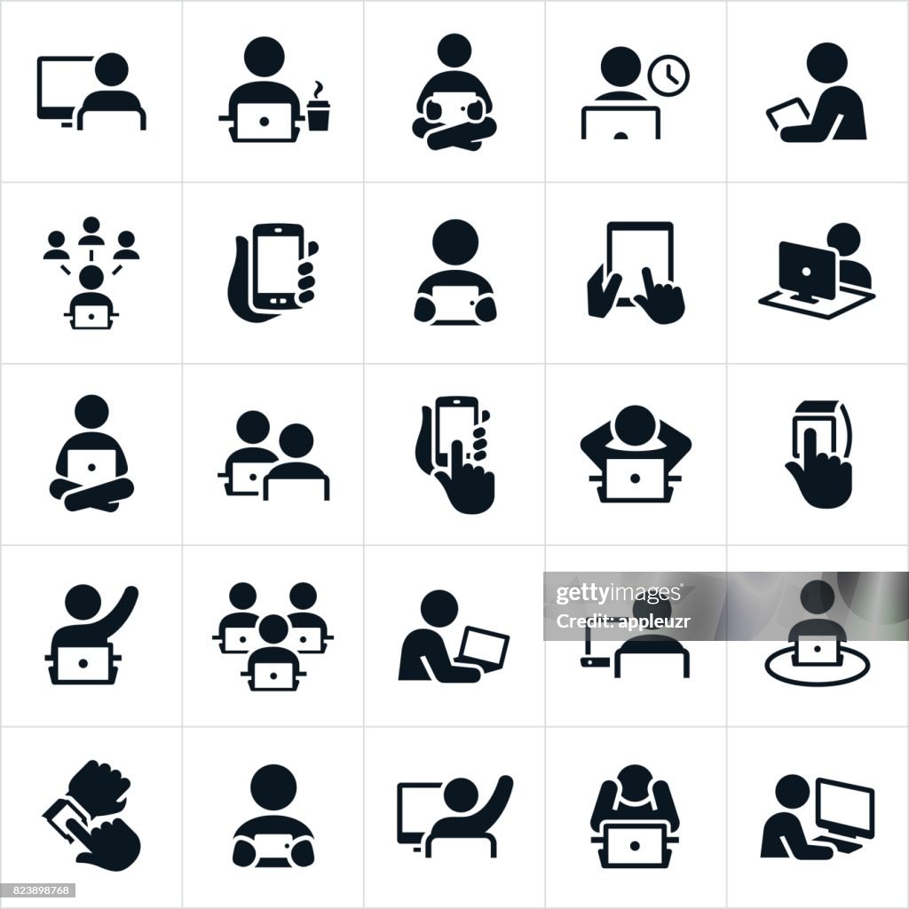People Using Computers Icons