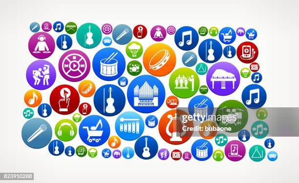 north dakota resort music vector button pattern - man record player stock illustrations