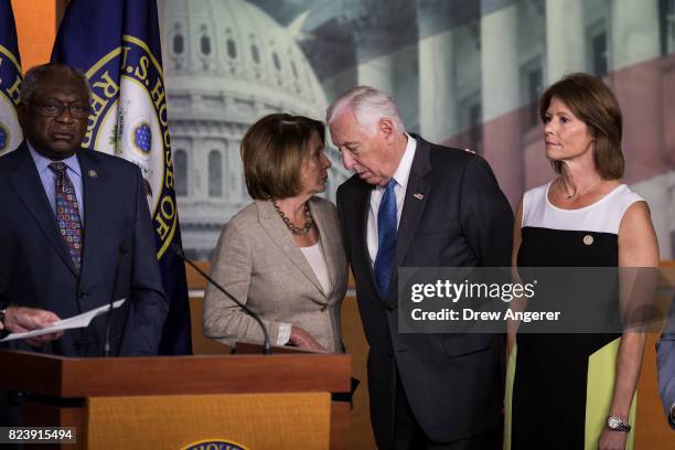 Rep. James Clyburn , House Minority Leader Nancy Pelosi , Rep. Steny Hoyer and Rep. Cheri Bustos attend a press conference regarding the Senate's...