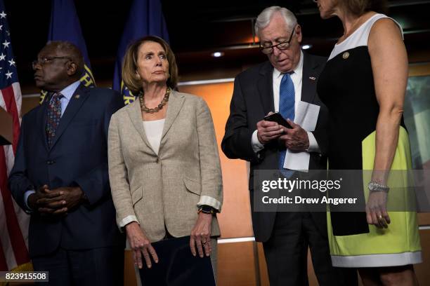 Rep. James Clyburn , House Minority Leader Nancy Pelosi and Rep. Steny Hoyer attend a press conference regarding the Senate's defeat of the GOP...